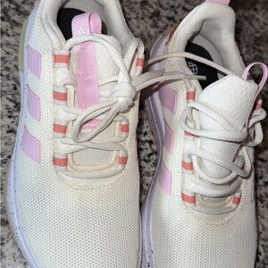 adidas Women's Cream and Pink Sneakers